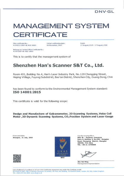 Hansscanner Management System Certificate